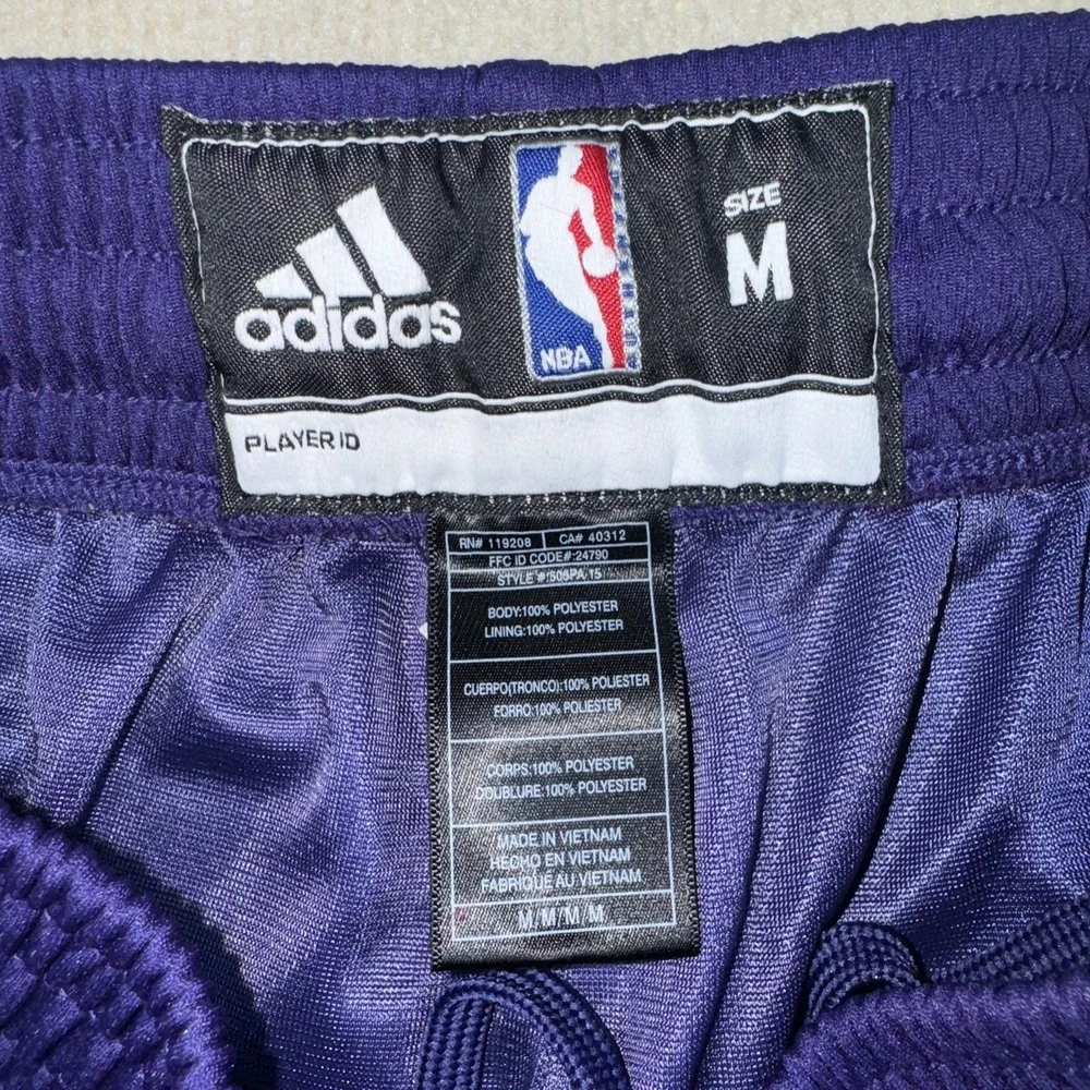 Adidas‎ Charlotte Hornets NBA Mens Medium Purple Basketball Shorts Mesh Striped